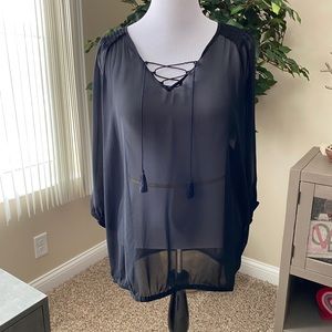 Lane Bryant Sheer Peasant Top
